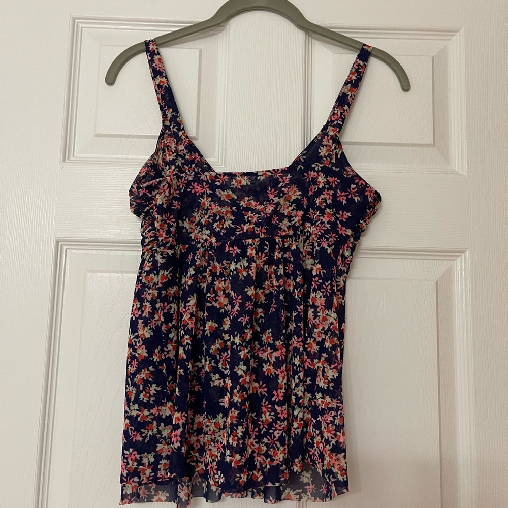 Express Floral Ruffle Tank Size S - Picture 3 of 4